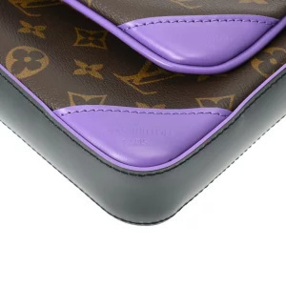Louis Vuitton Monogram Macassar Brown Trio Messenger Bag Brown Purple Canvas - Picture 6 of 7